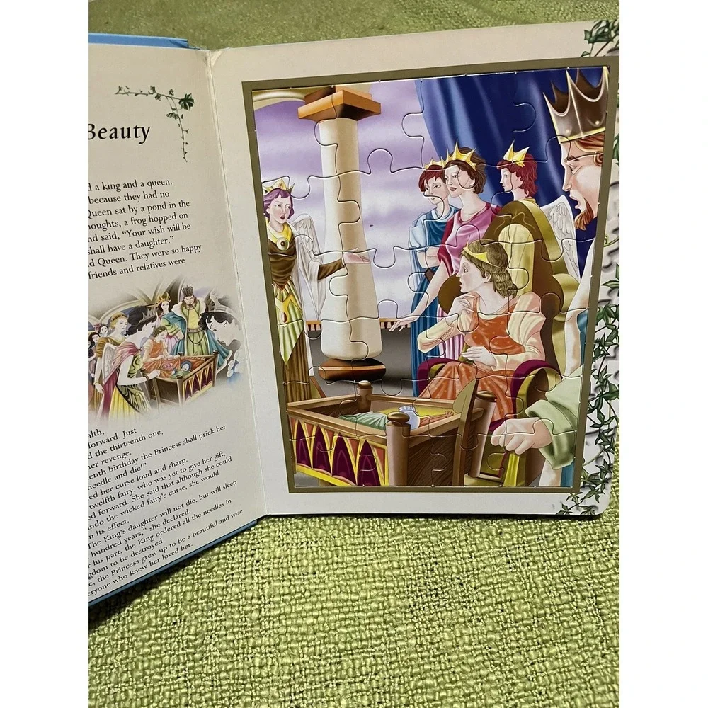 Fairy Tale Jigsaw Book Sleeping Beauty, Puss in Boots, Red Riding Hood, 6 Puzzle